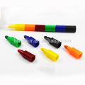 Multi section building block rainbow wax crayon